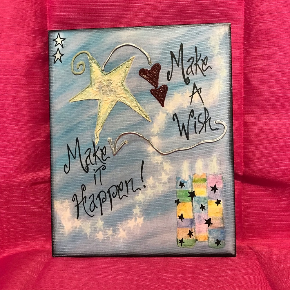 Wall Decor Home Inspirational Quotes 8 by 10 inches on canvas with wooden trim.